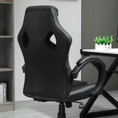 Vinsetto Office Chair Faux Leather Swivel Computer Desk Chair for Home Office with Wheels Armrests Black - 9