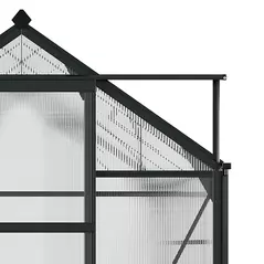 Outsunny 6 x 8ft Polycarbonate Greenhouse, Large Walk-In Green House with Slide Door and Window, Garden Plants Grow House with Aluminium Frame and Foundation, Grey - 9