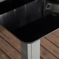 Outsunny 7 Piece Garden Dining Set, Outdoor Table and 6  Folding and Reclining Chairs, Aluminium Frame, Tempered Glass Top Table, Texteline Seats, Black - 9