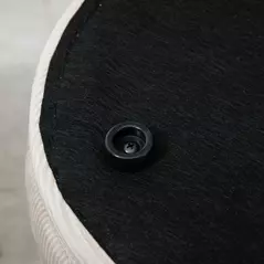 HOMCOM Set of 2 Round Ottoman with Storage, Fabric Vanity Stool for Makeup, Footrest Stool with Removable Lid for Living Room & Bedroom, Cream White - 9