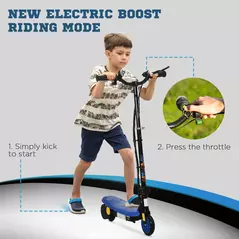 HOMCOM Foldable Electric Scooter, with LED Headlights, for Ages 7-14 Years, Blue - 8