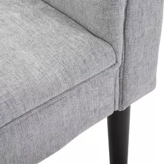 HOMCOM Bed End Bench, Window Seat, Linen Chaise Lounge Sofa with Arm and Wooden Legs for Bedroom, Living Room, Grey - 9