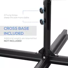 Outsunny 2.5M Garden Cantilever Parasol, Offset Roma Patio Umbrella Hanging Sun Shade Canopy Shelter with 360° Rotation and Cross Base, Green - 6