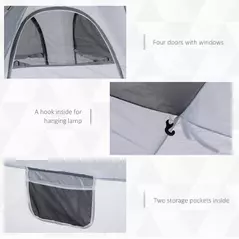 Outsunny 4 Person Automatic Camping Tent, Outdoor Pop Up Tent, Portable Backpacking Dome Shelter, Light Grey - 6