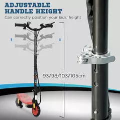 HOMCOM Foldable Electric Scooter, with LED Headlights, for Ages 7-14 Years, Red - 6