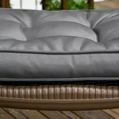 Outsunny Set of 4 Garden Seat Cushion with Ties, 42 x 42cm Replacement Dining Chair Seat Pad, Grey - 9