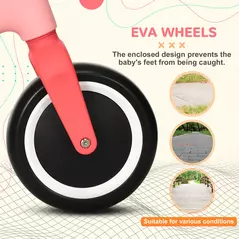 AIYAPLAY Baby Balance Bike, with Adjustable Seat, for 1.5-3 Years - Pink - 6