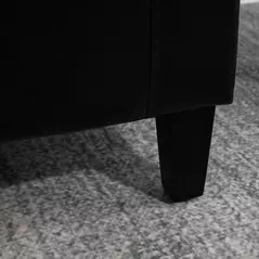 HOMCOM PU Leather Storage Ottoman Bench Storage Chest Tufted Ottoman Cube w/ Flipping Top 92L x 40W x 40H cm Black - 9