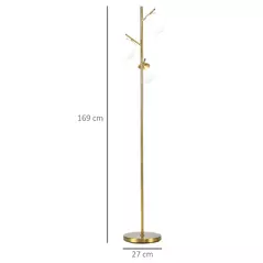 HOMCOM 3-Light Tree Floor Lamps for Living Room, Modern Standing Lamp for Bedroom with Globe Lampshade, Steel Base, Bulb not Included, Gold Tone - 3