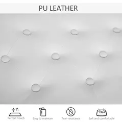 HOMCOM PU Leather Upholstered Piano Stool Makeup Stool Bench Dressing Table Seat with Storage 76x36x50cm, White - 7