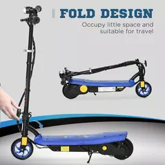 HOMCOM Foldable Electric Scooter, with LED Headlights, for Ages 7-14 Years, Blue - 5
