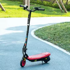 HOMCOM Foldable Electric Scooter, with LED Headlights, for Ages 7-14 Years, Red - 2