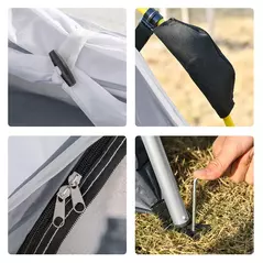 Outsunny 4 Person Automatic Camping Tent, Outdoor Pop Up Tent, Portable Backpacking Dome Shelter, Light Grey - 7