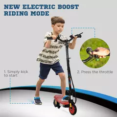 HOMCOM Foldable Electric Scooter, with LED Headlights, for Ages 7-14 Years, Red - 8
