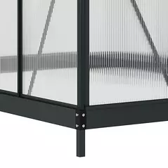 Outsunny 6 x 8ft Polycarbonate Greenhouse, Large Walk-In Green House with Slide Door and Window, Garden Plants Grow House with Aluminium Frame and Foundation, Grey - 8