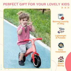AIYAPLAY Baby Balance Bike, with Adjustable Seat, for 1.5-3 Years - Pink - 7