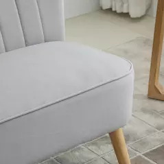 HOMCOM Modern Velvet Double Seat Sofa w/ Wood Frame Foam Padding Soft Comfortable Compact Couch Light Grey - 8