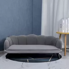 PawHut Dog Sofa, Pet Couch Bed for Medium, Large Dogs, with Legs, Cushion - Grey - 8