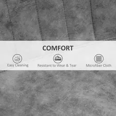 HOMCOM Breakfast Bar Stools Set of 2, 59-80cm Sitting Hight Leather Upholstered Bar Chairs - Grey - 5