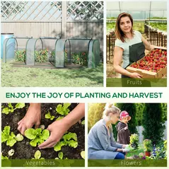 Outsunny PVC Tunnel Greenhouse Green Grow House Steel Frame for Garden Backyard with Zipper Doors 295x100x80 cm, Clear - 7