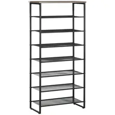 HOMCOM 8-Tier Shoe Rack, Shoe Storage Organizer with Mesh Shelves, Free Standing Shoe Shelf Stand for 21-24 Pairs of Shoes for Entryway, Hallway, Closet, Grey - 1