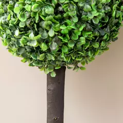 HOMCOM Set of 2 Artificial Plants Boxwood Ball Trees in Pot Fake Plants for Home Indoor Outdoor Decor, 20x20x60cm, Green - 9