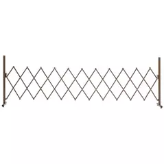 Outsunny Expanding Trellis Fence, Freestanding Movable Fence, Foldable Garden Screen Panel, 300 x 103.5 cm, Dark Brown - 1