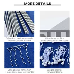 Outsunny 4m x 4m Marquee Gazebo with Sides, Level 6 Wind Protection & Waterproof, Light Grey - 7