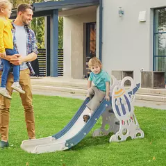 AIYAPLAY Space-Themed Baby Slide, Indoor Freestanding Kids Slide, for Ages 1.5-3 Years - Blue - 2