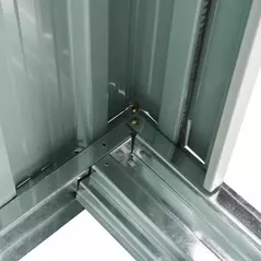 Outsunny 5 x 3ft Garden Storage Shed with Sliding Door and Sloped Roof Outdoor Equipment Tool, Black - 8