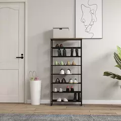 HOMCOM 8-Tier Shoe Rack, Shoe Storage Organizer with Mesh Shelves, Free Standing Shoe Shelf Stand for 21-24 Pairs of Shoes for Entryway, Hallway, Closet, Grey - 7