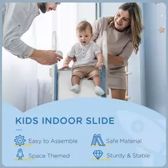 AIYAPLAY Space-Themed Baby Slide, Indoor Freestanding Kids Slide, for Ages 1.5-3 Years - Blue - 6