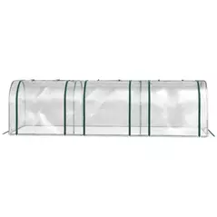 Outsunny PVC Tunnel Greenhouse Green Grow House Steel Frame for Garden Backyard with Zipper Doors 295x100x80 cm, Clear - 9