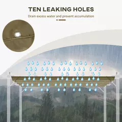 Outsunny Retractable Pergola Cover, 2.55 x 2.5 m Replacement Canopy Fabric for 3 x 3 m Frame, Roof Top Only, Tan - 5