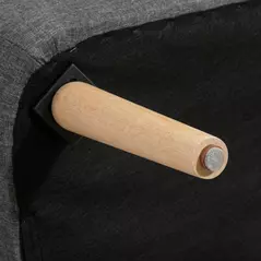 HOMCOM Modern Double Seat Sofa Loveseat Couch 2 Seater Compact Sofa Padded Linen Wood Leg Grey - 7