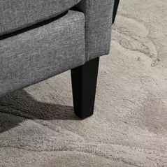 HOMCOM Modern Accent Chair, Occasional Chair with Rubber Wood Legs for Living Room, Bedroom, Grey - 9