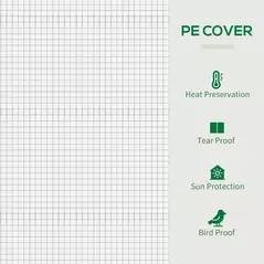 Outsunny Small Walk-in Garden Greenhouse with Steel Frame, Large Roll-up Door and Windows, 200Lx76Wx168Hcm, White - 4