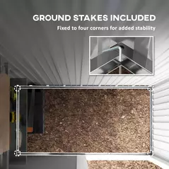 Outsunny Metal Garden Shed, Outdoor Lean-to Shed for Tool Motor Bike, with Adjustable Shelf, Lock, Gloves, 5'x3'x6', Green - 8