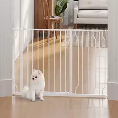 PawHut Wide Dog Safety Gate, with Door Pressure, for Doorways, Hallways, Staircases - White - 2