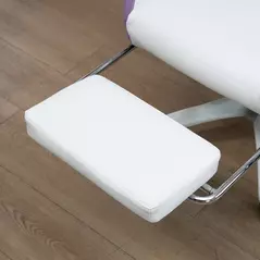Vinsetto Computer Gaming Chair, PU Leather Office Desk Chair with Footrest, Swivel Wheels, 135° Reclining Back, Lumbar Support, Headrest for Home, White and Purple - 9