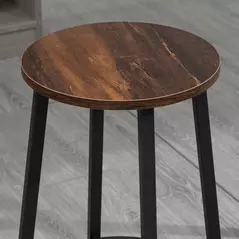 HOMCOM Bar Stools, Set of 2 Kitchen Breakfast Stools with Sturdy Steel Frame, Industrial Tall Bar Chairs, 65cm High Seat, Rustic Brown - 8