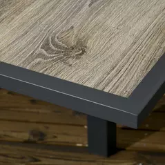 Outsunny Extending Garden Table, Outdoor Dining Table for 6, Aluminium Frame Rectangular Patio Table with Plastic Board Tabletop,80/160L x 80W x 75H cm, Beige - 9