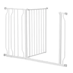 PawHut Wide Dog Safety Gate, with Door Pressure, for Doorways, Hallways, Staircases - White - 9