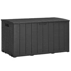 Outsunny 336 Litre Garden Storage Box, Water-resistant Heavy Duty Double Wall Plastic Container, Extra Large Outdoor Garden Furniture Organizer, Deck Cushion Chest with Wheels and Handles, Black - 1