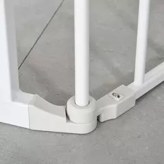 PawHut Pet Safety Gate, 3 Panels Playpen Fireplace, Foldable Metal Fence, Stair Barrier, Room Divider, Fire Guard w/ Automatic Closing Door, White - 8