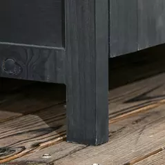 Outsunny Garden Shed 4-Tier Wooden Garden Outdoor Shed 3 Shelves Utility Gardener Cabinet Lockable 2 Doors - Grey - 9