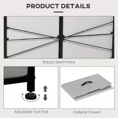 HOMCOM Fabric Chest of Drawers, Industrial Bedroom Dresser with 8 Fabric Drawers, Steel Frame and Wooden Top for Nursery, Living Room, Hallway, Grey - 6
