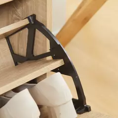 HOMCOM Shoe Bench with Cushion for 4 Pair of Shoes, Storage Bench with Padded Seat, Flip-up Cabinet and Hidden Space for Entryway, Natural - 9