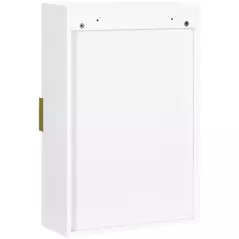kleankin Bathroom Wall Cabinet, Over Toilet Storage Cupboard with Adjustable Shelves for Hallway, Living Room, White - 9