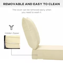 Outsunny Outdoor Seat and Back Cushion Set Patio Deep Seating Chair Replacement Cushion - 6